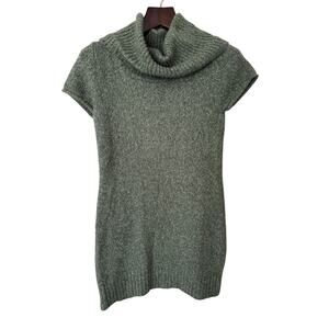 In Stitches‎ Green Short Sleeve Wool Blend Cowl Neck Sweater Dress Size Large